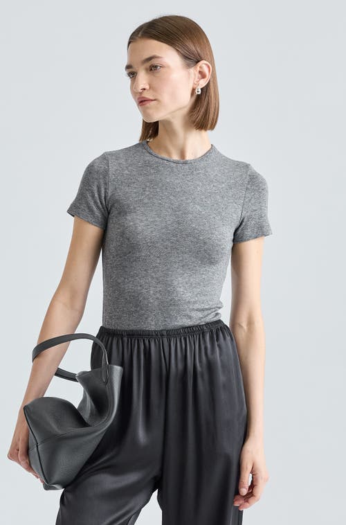 Almina Concept Short Sleeve Knit Top In Gray