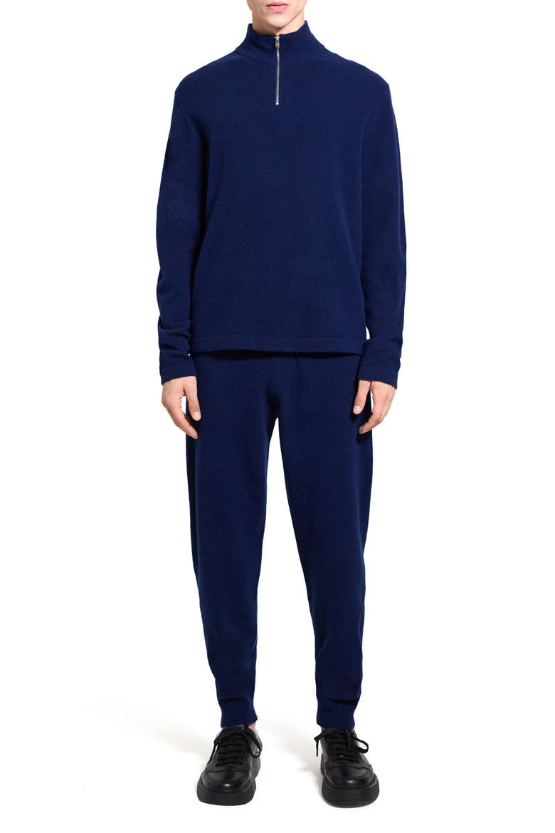 Geder Quarter Zip Wool Sweater, Alternate, color, BLUEBERRY