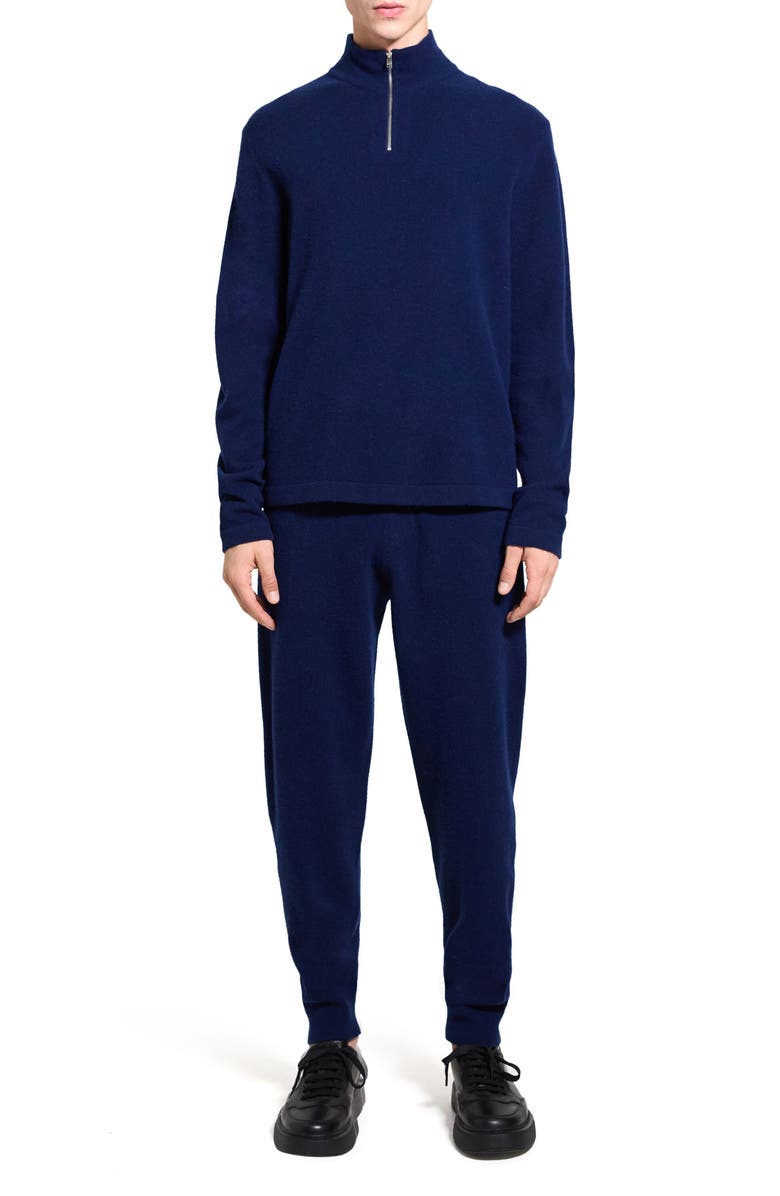 Theory Geder Quarter Zip Wool Sweater, Alternate, color, Blueberry