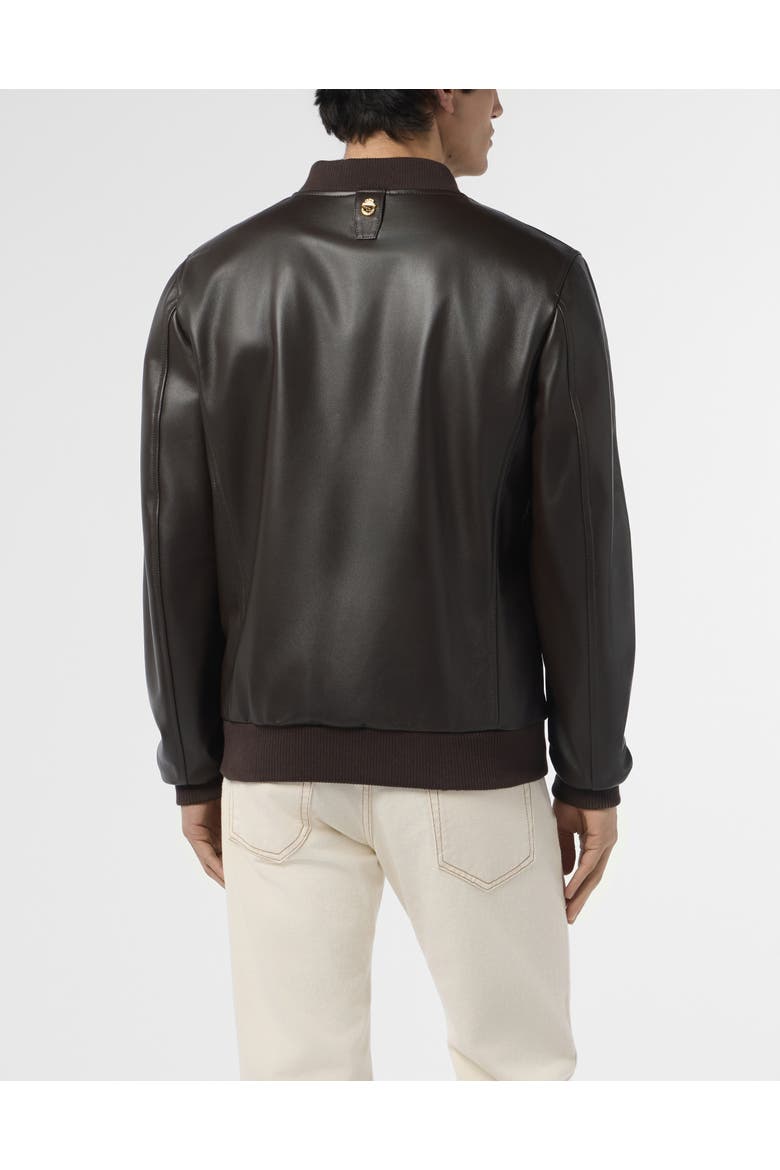 Nappa Leather Bomber Basic Men, Alternate, color, brown