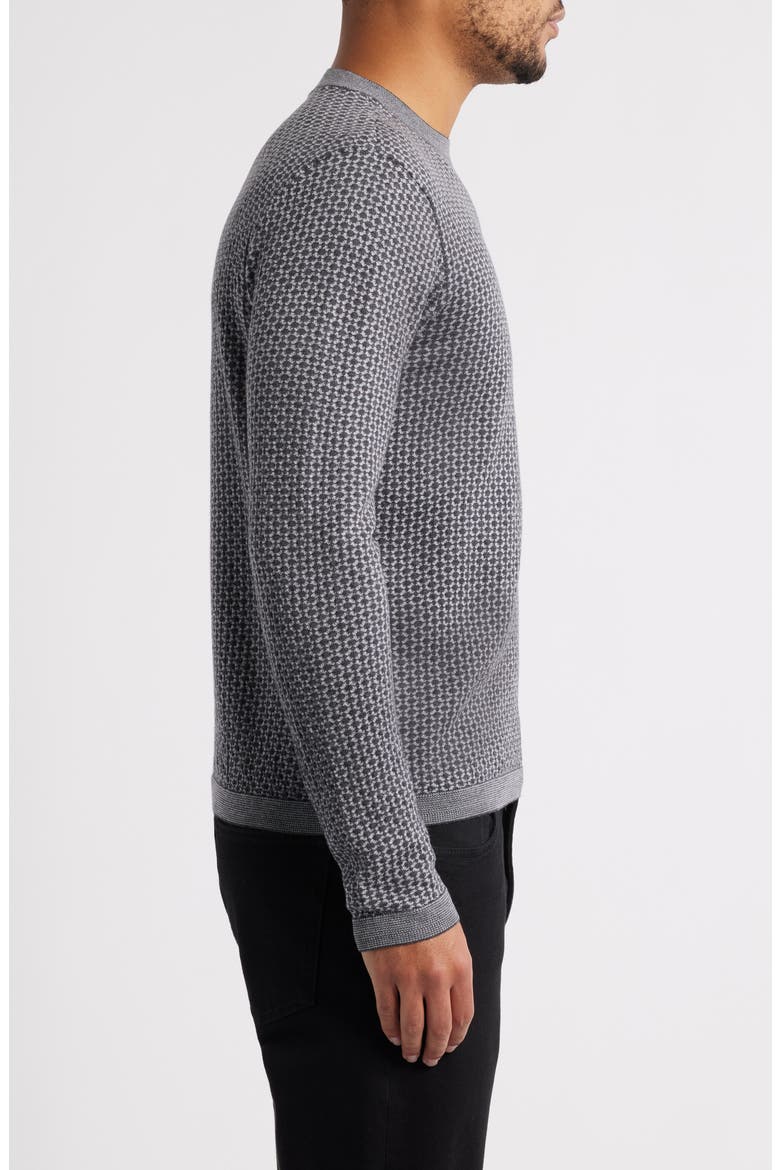 Geo Jacquard Wool Sweater, Alternate, color, GREY