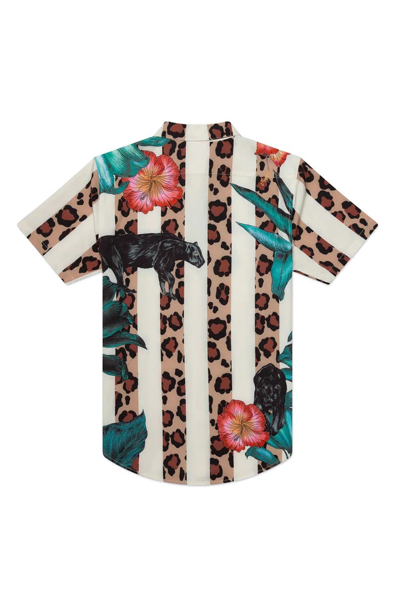 MAVRANS Tailored Fit Leo Pantera Waterproof Short Sleeve Performance Button-Up Shirt, Alternate, color, 