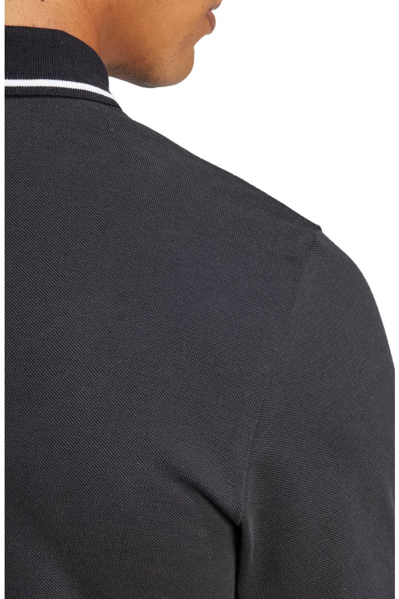 Cotton Piqué Knit Polo, Alternate, color, BLACK/ WHITE