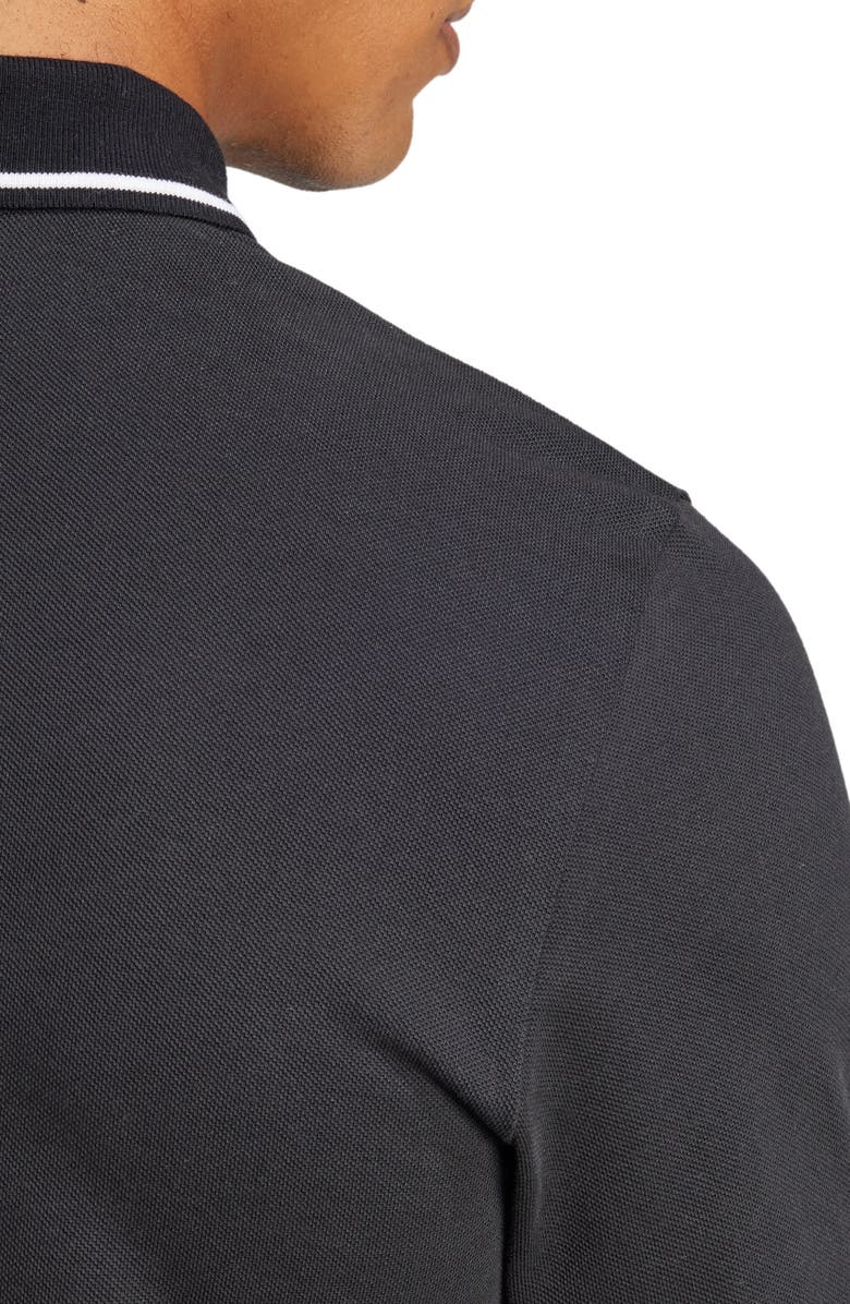 adidas Cotton Piqué Knit Polo, Alternate, color, Black/ White