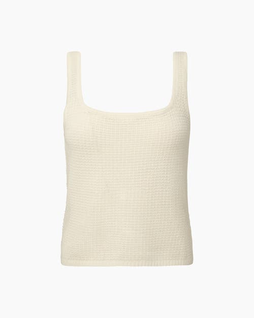 Onia Linen Knit Square Neck Tank In White