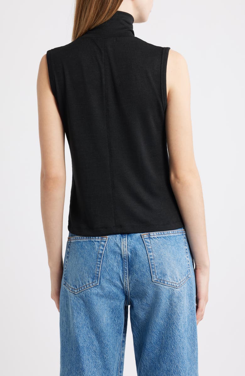 rag & bone Sleeveless Turtleneck Knit Top, Alternate, color, Black