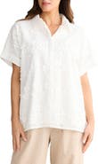 Brave+True Felicity Floral Appliqué Cotton Blend Broderie Anglaise Button-Up Shirt