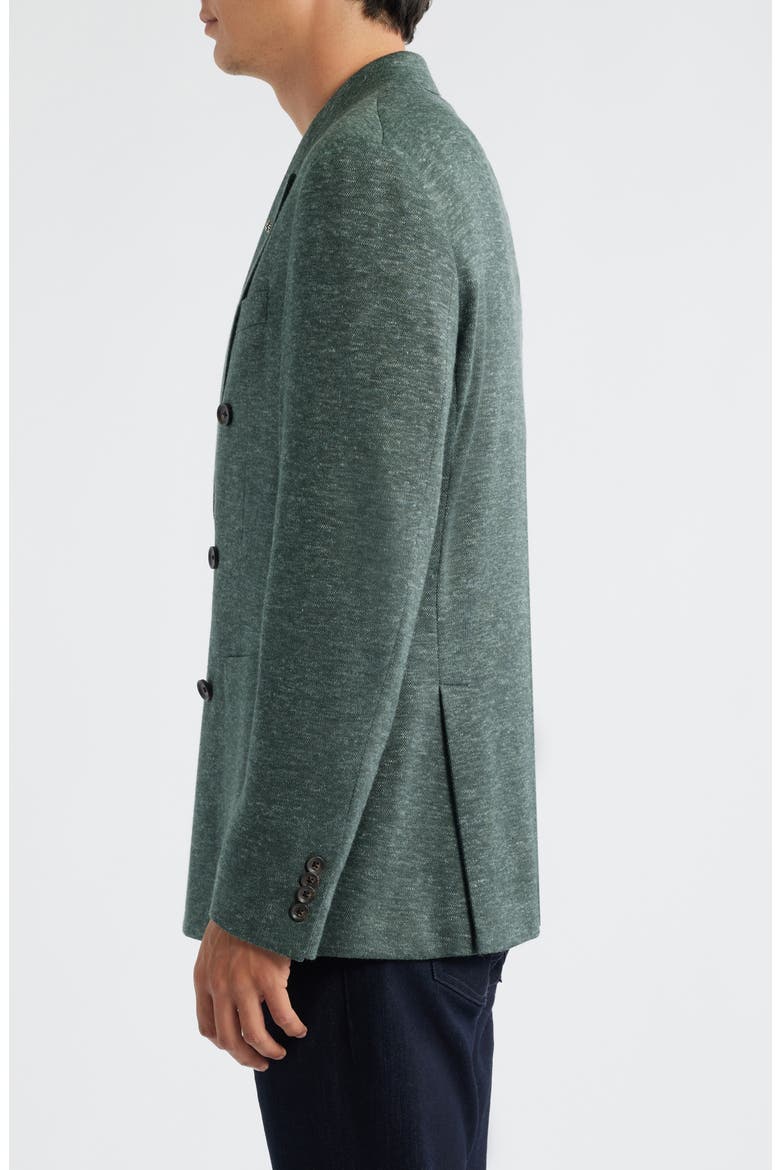 Hall COMFORTWEAR™ Green Mélange Knit Wool Blend Double Breasted Blazer, Alternate, color, SAGE