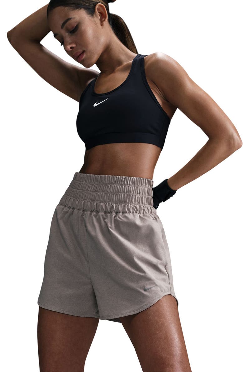 Nike Dri-FIT Ultrahigh Waist 3-Inch Brief Lined Shorts, Alternate, color, Mink Brown/ Htr