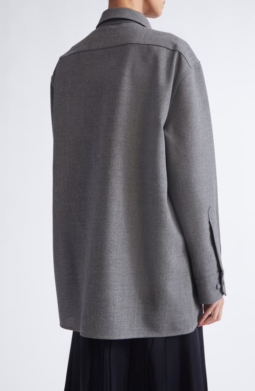 Jil Sander Studded Collar Long Sleeves Chest Pockets In Gray
