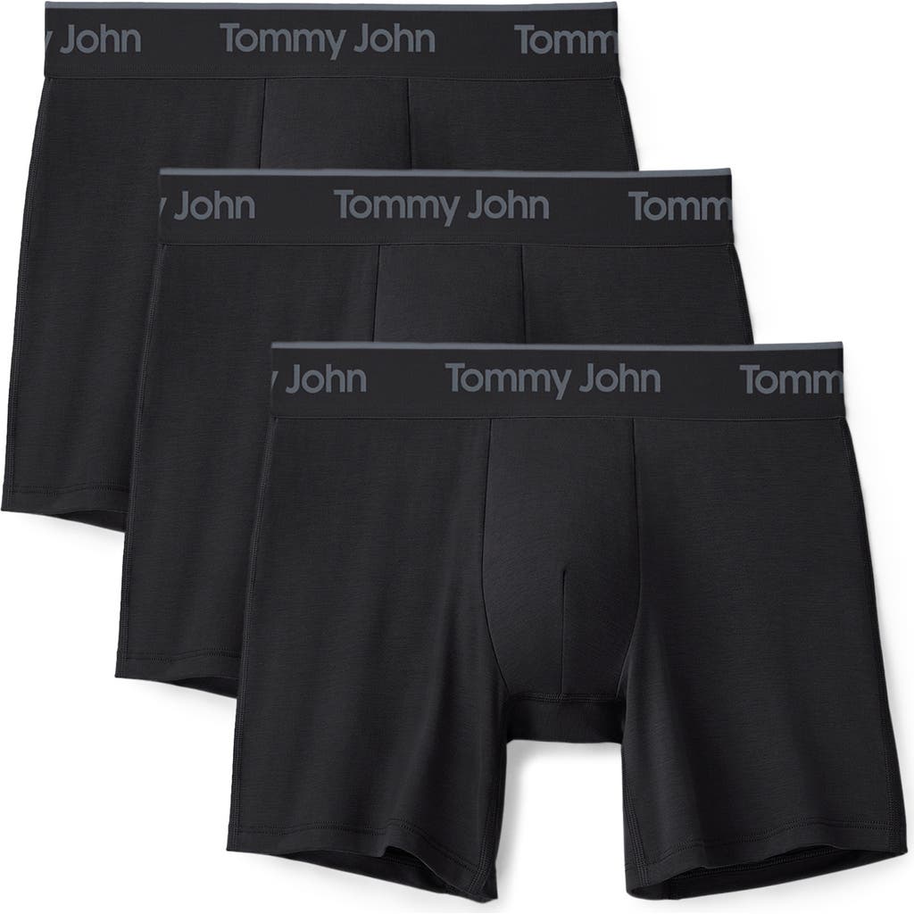 Tommy John Assorted 3-pack Second Skin Stretch Modal Boxer Briefs In Black