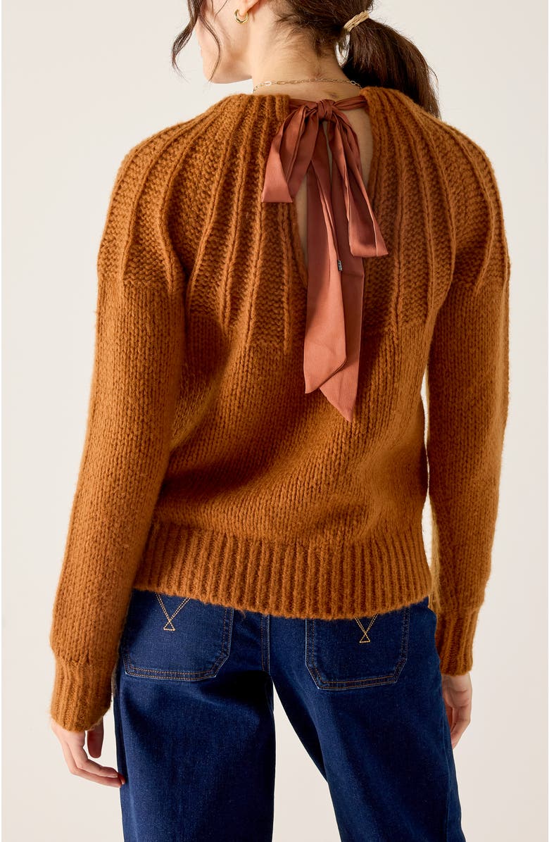 Voyageur by MERSEA Noelle Ribbon Cashmere Sweater, Alternate, color, Cinder