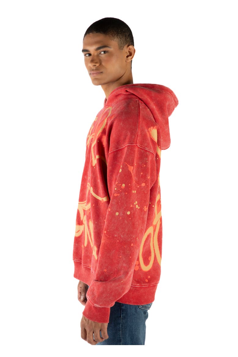 Mickey Mouse Fleece Pullover Hoodie, Alternate, color, Mickey Red Acid Wash