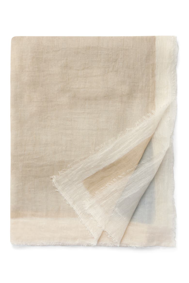 Pitura Cotton & Linen Throw Blanket, Main, color, SKY/ GREY