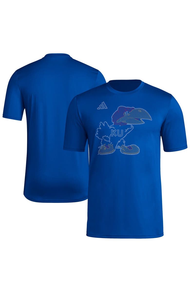 adidas Men's adidas Royal Kansas Jayhawks Locker Local Impression AEROREADY T-Shirt, Main, color, Royal