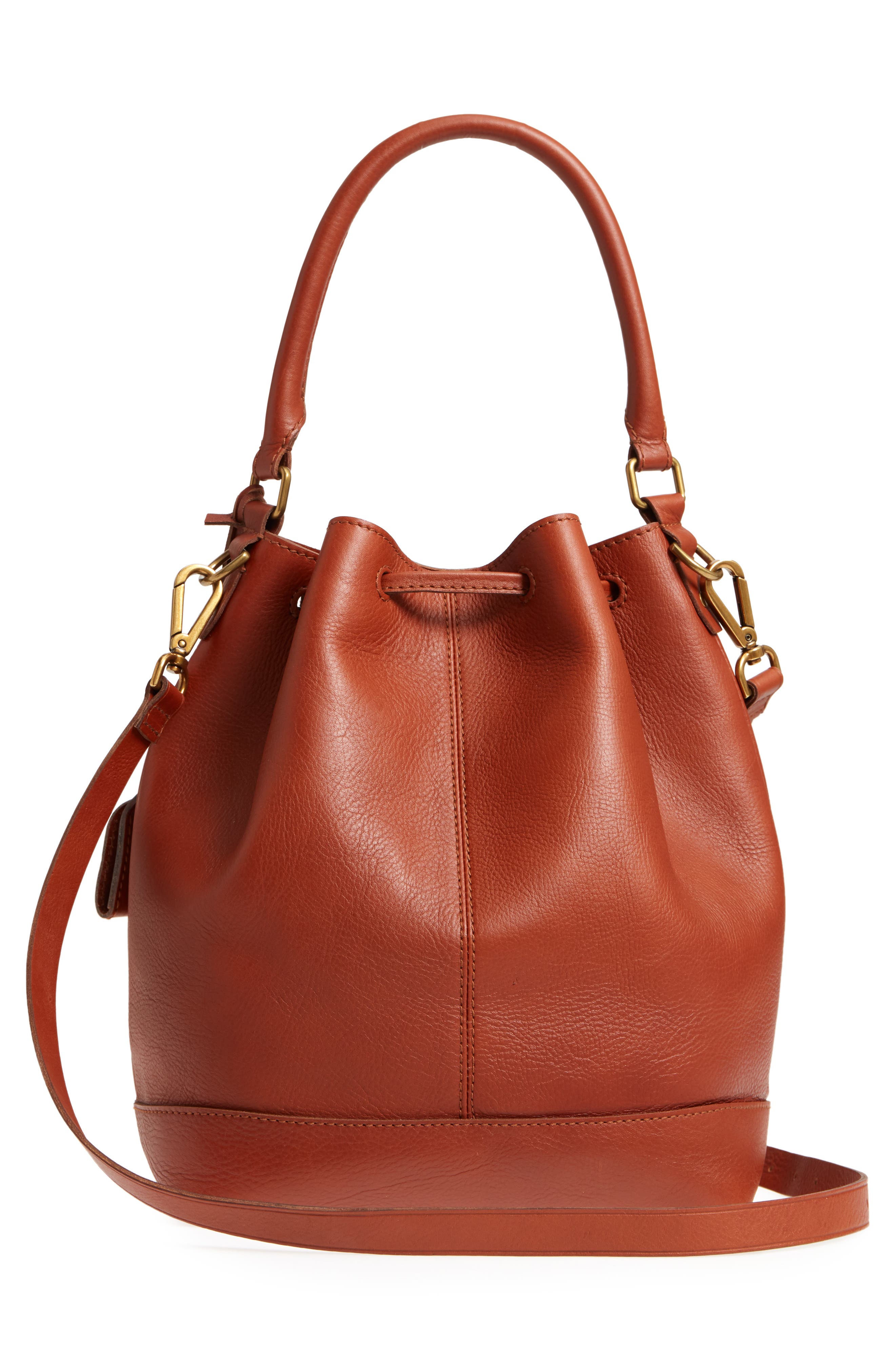 Madewell Lafayette Leather Bucket Bag, Alternate, color, 