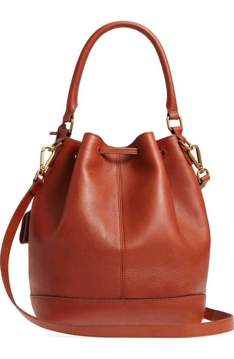 Madewell Lafayette Leather Bucket Bag, Alternate, color,