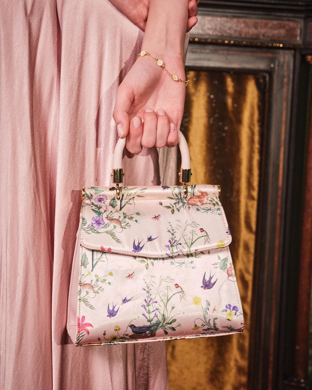 Fable England High Tea Mini Top Handle Tote, Alternate, color, Pink