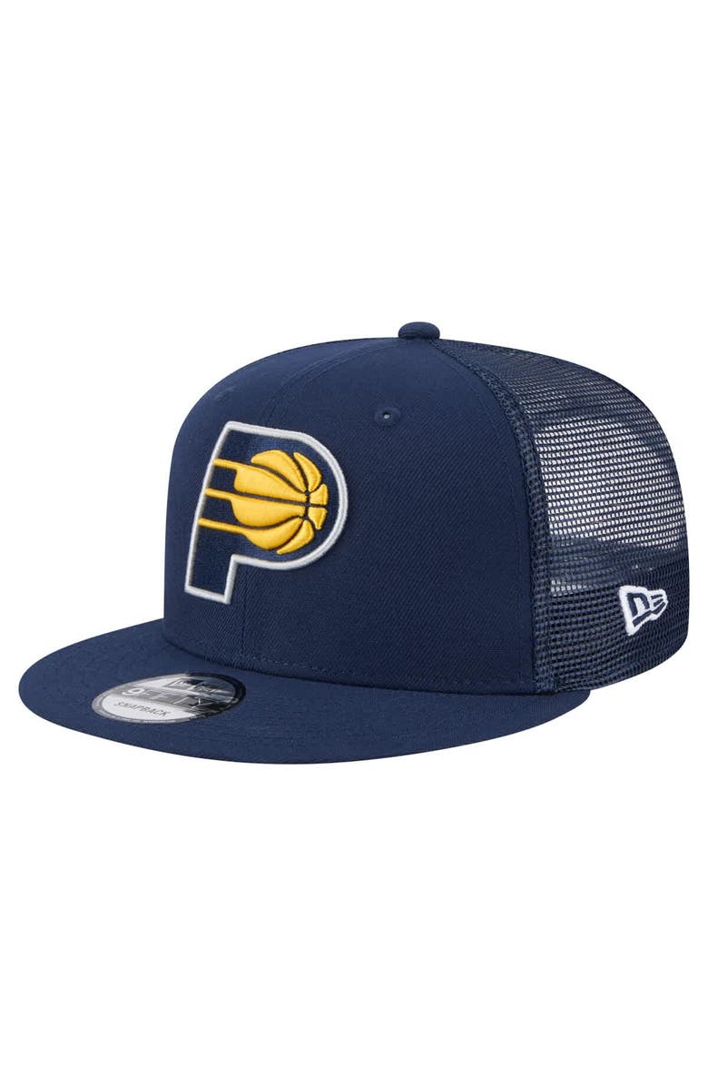 New Era Men's New Era Navy Indiana Pacers Meshback 9FIFTY Snapback Hat, Main, color, 