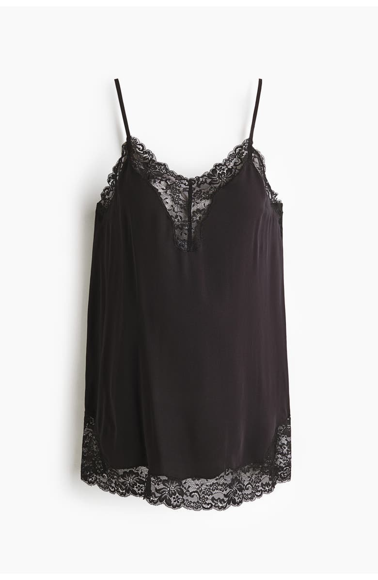 H&M Mama Lace-trimmed Strappy Top, Main, color, Black