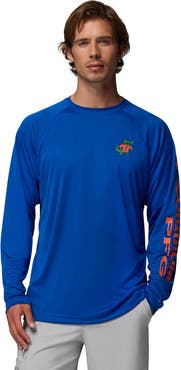 Columbia Men's Columbia Royal Florida Gators Terminal Tackle Omni-Shade Raglan Long Sleeve T-Shirt