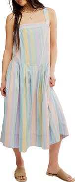 Free People Primavera Stripe Cotton Midi Dress