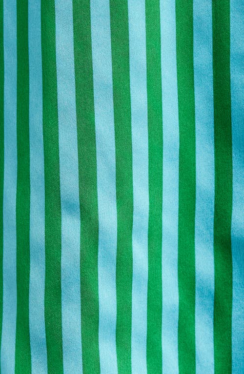 Lunya Washable Silk Relaxed Button Up Short Set In Halcyon Stripe