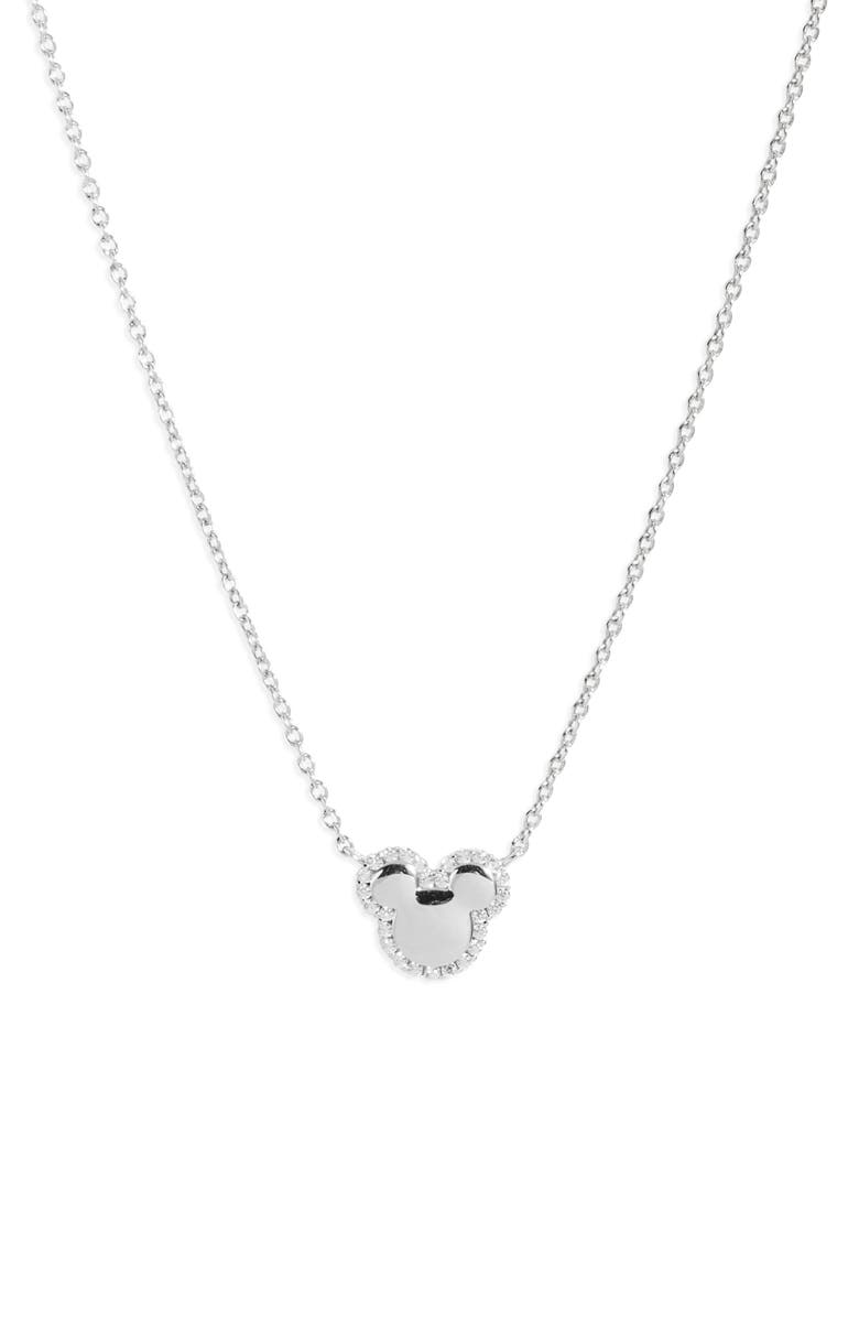 BaubleBar x Disney Crystal Pavé Mickey Mouse Pendent Necklace, Main, color, 