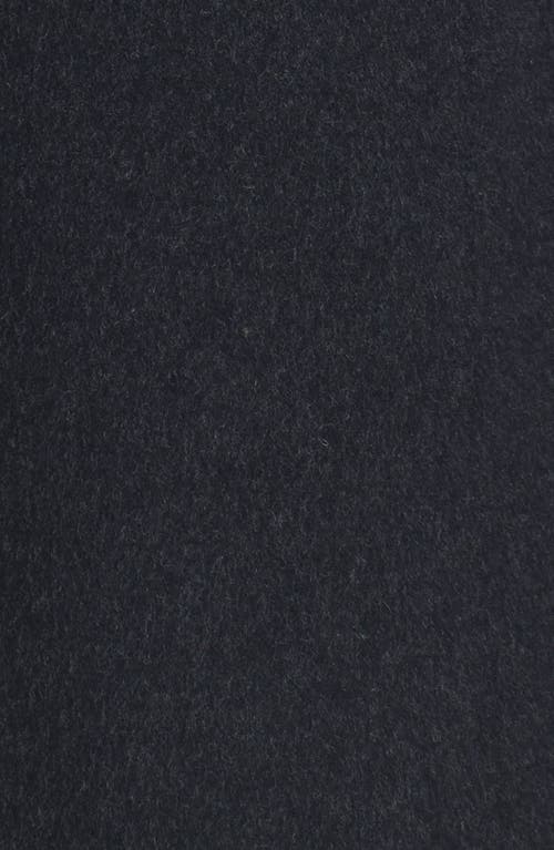 Eileen Fisher High Collar Double Face Wool Blend Coat In Blue