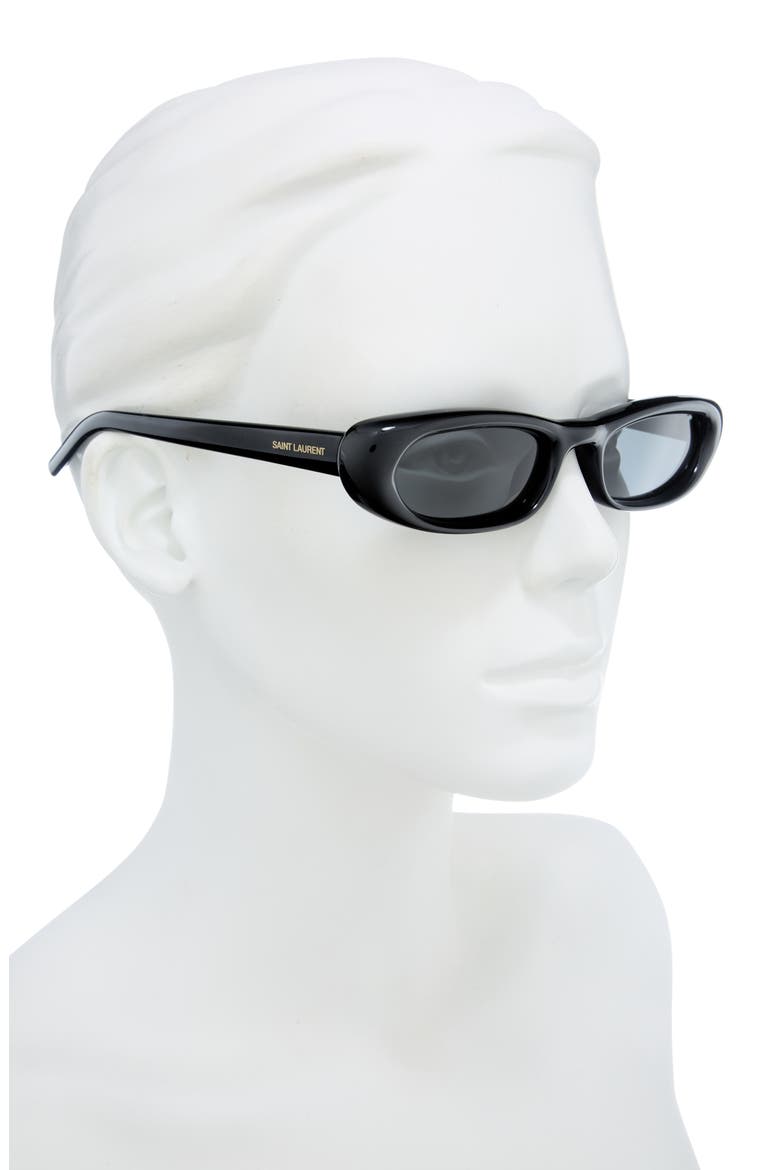 SL 557 Shade Plump 53mm Oval Sunglasses, Alternate, color, BLACK