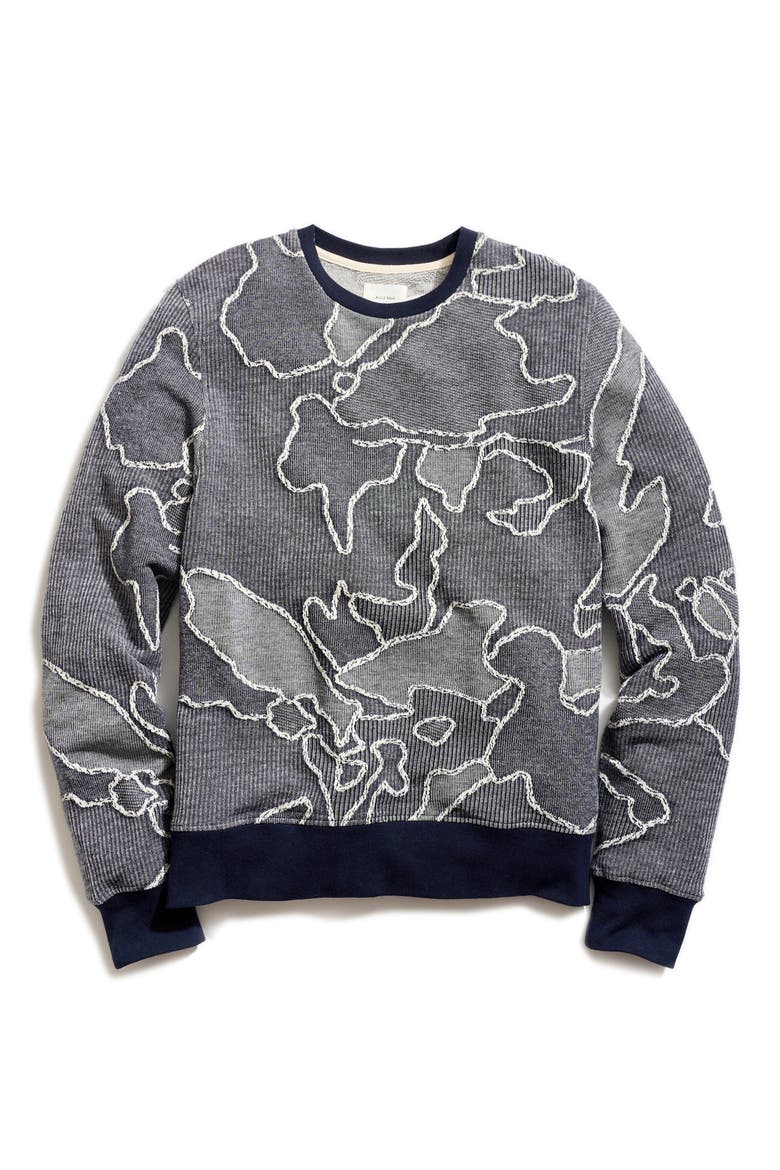 Camellia Patchwork Sweatshirt, Main, color, NAVY MULTI