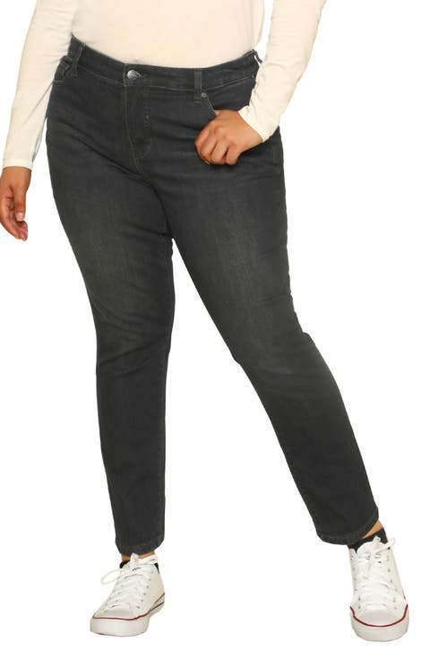 High Waist Ankle Straight Leg Jeans