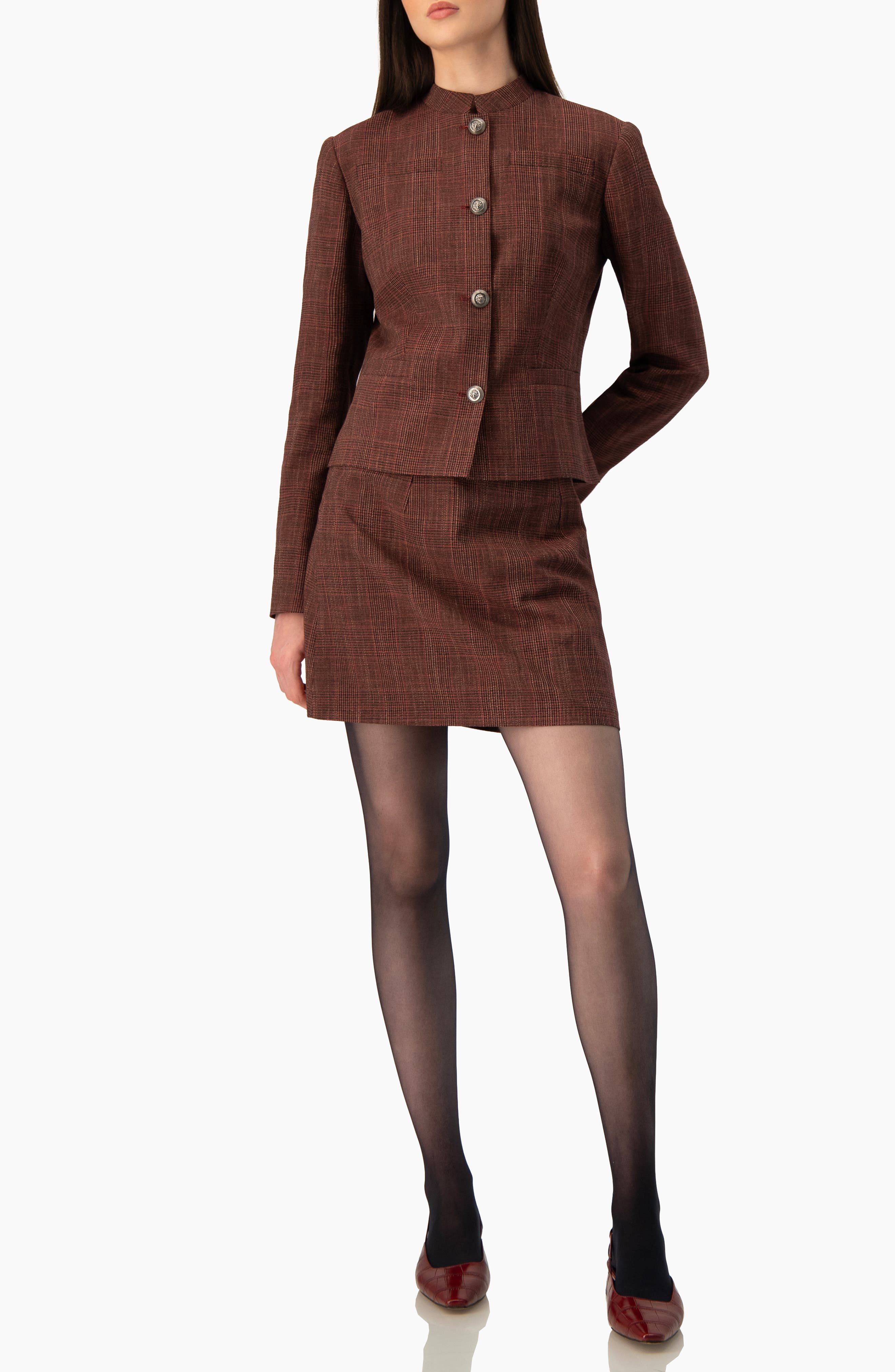 IVONNE A-line Mini Skirt In Textured Check (Women) | Nordstrom