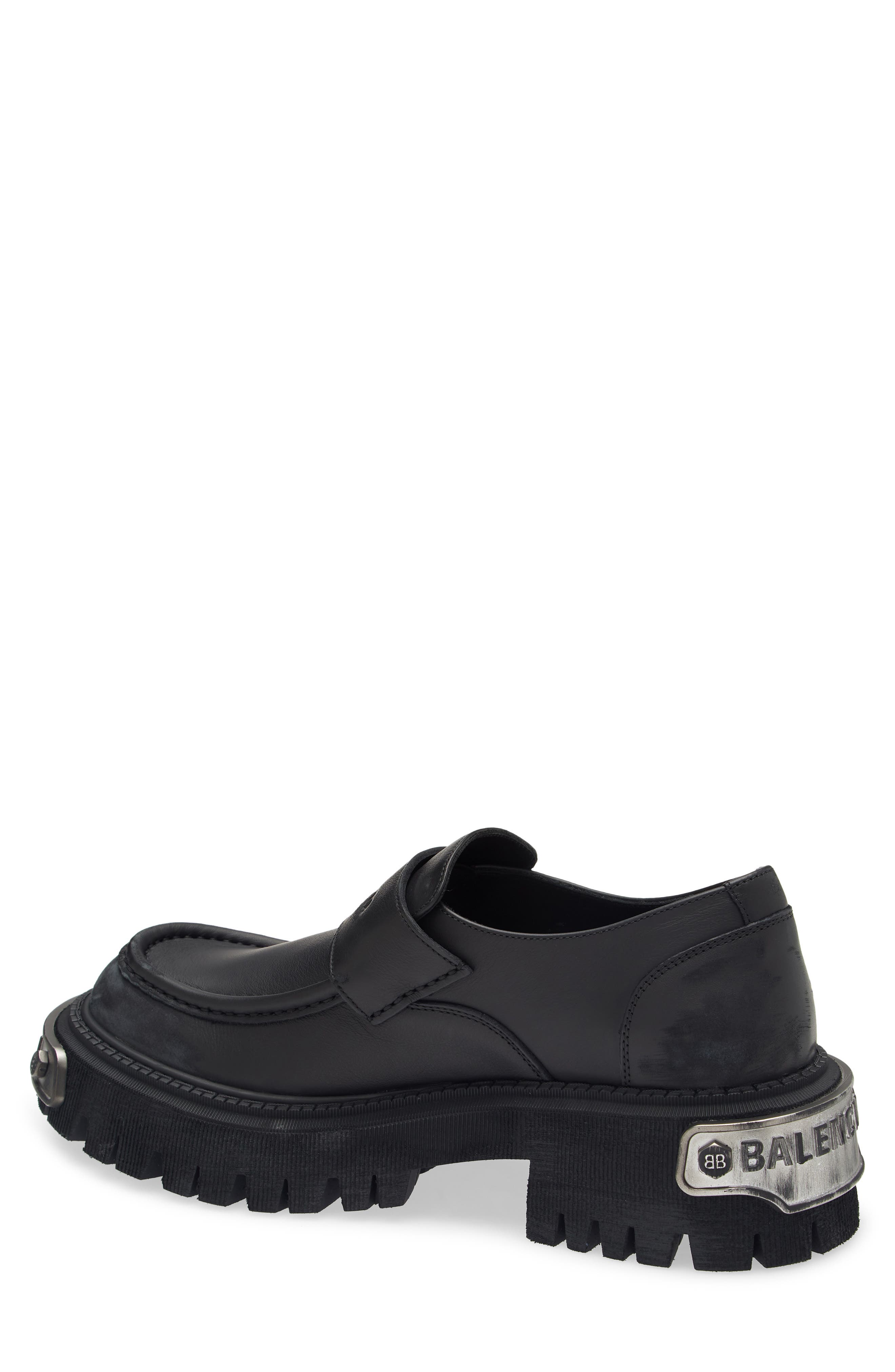 Tractor Lug Sole Loafer, Alternate, color, BLACK/ SILVER