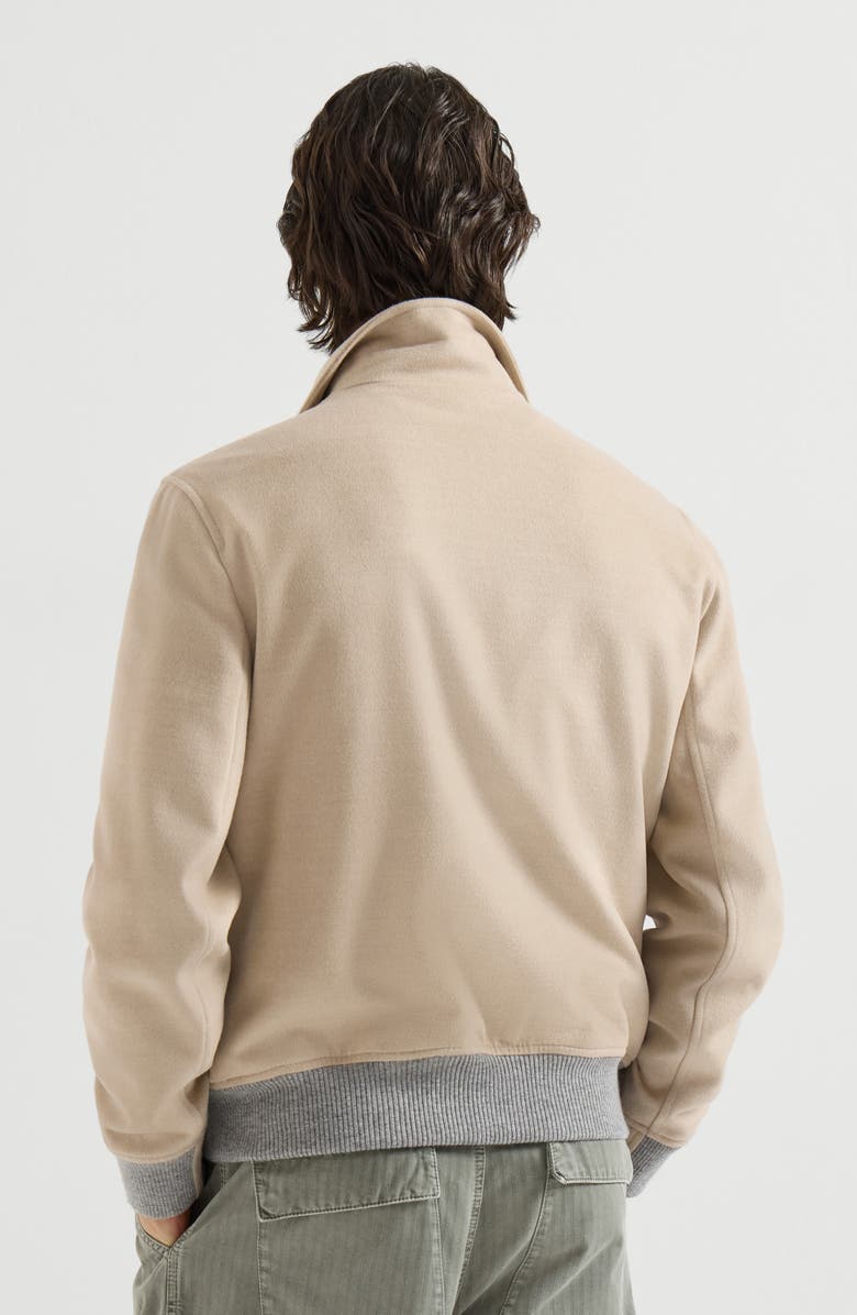 Brunello Cucinelli Lightweight virgin wool cloth outerwear jacket, Alternate, color, Sand