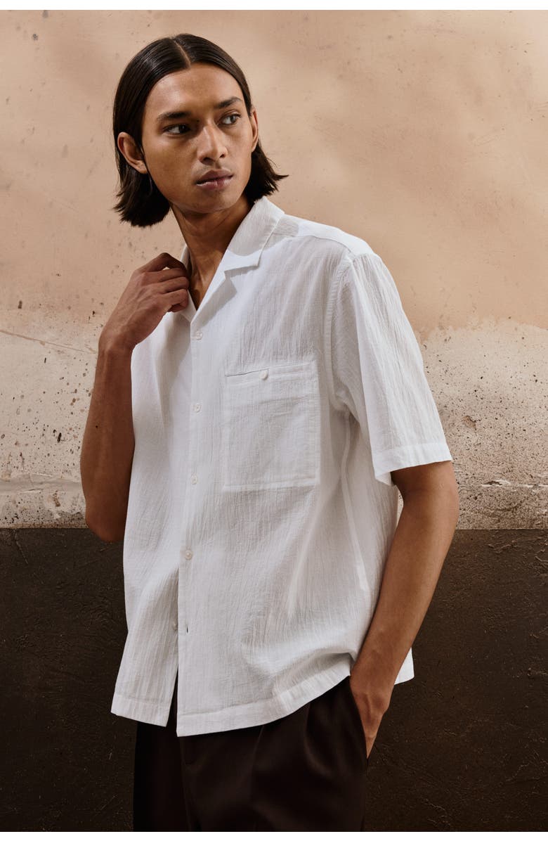 H&M Regular Fit Resort Shirt, Alternate, color, White
