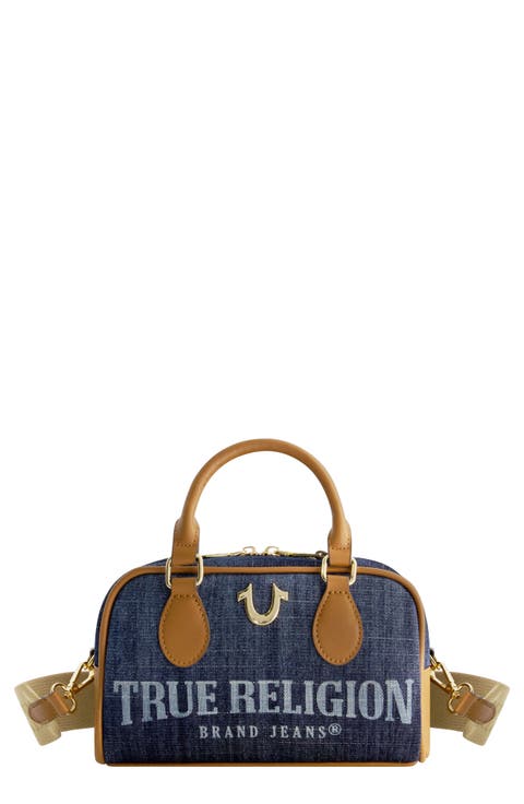 Denim Logo Mini Satchel Crossbody Bag