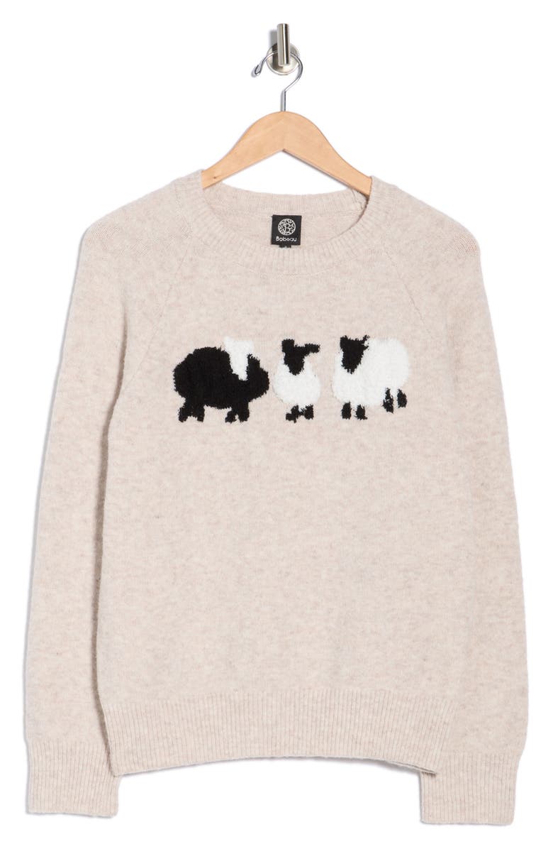 Bobeau Black Sheep Sweater, Alternate, color, Oatmeal