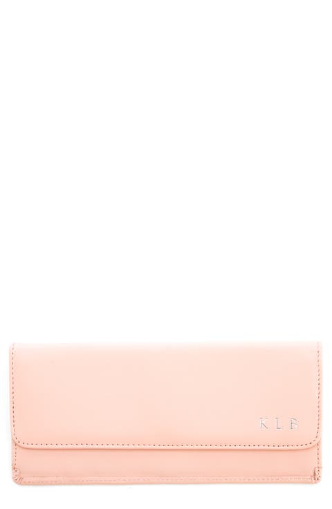 Personalized RFID Blocking Leather Clutch Wallet