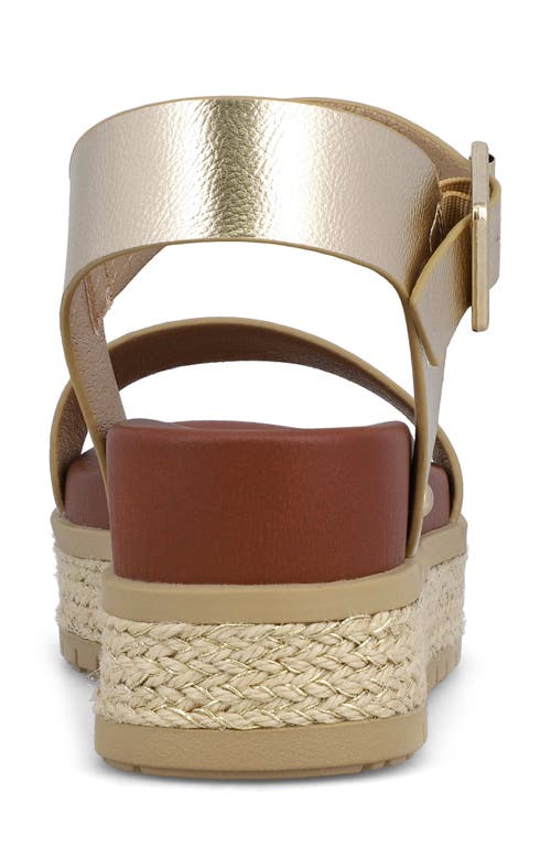 Mia Kenji Espadrille Wedge Sandal In Gold