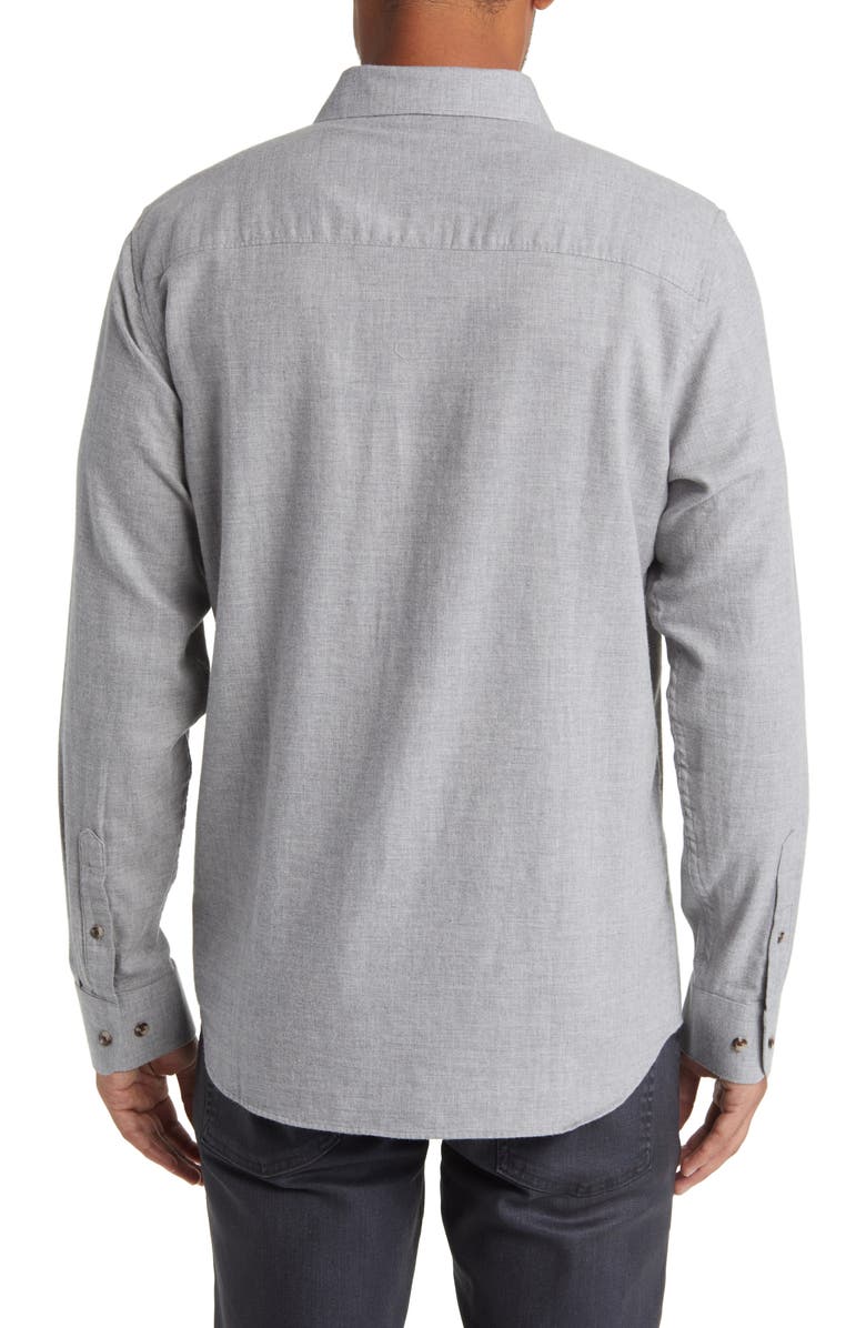 TravisMathew Cloud Flannel Button-Up Shirt, Alternate, color, Heather Quiet Shade