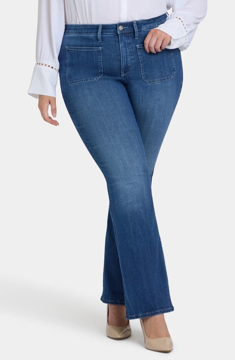 Ava Patch Pocket Flare Jeans (Plus)
