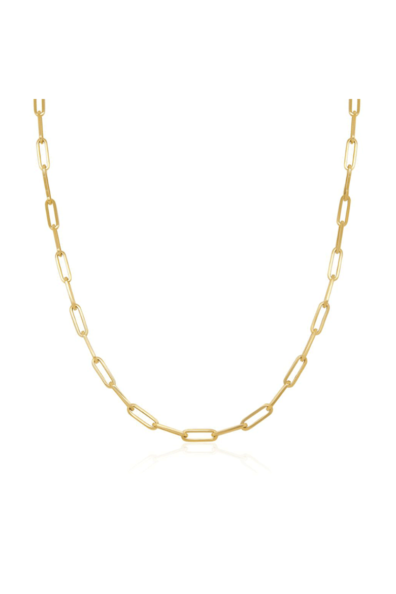 Large Paperclip Link Chain Necklace, Main, color, Yellow Gold