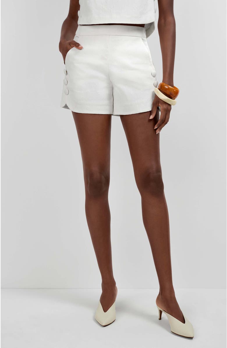 Trina Turk Duomo Button Side Shorts, Alternate, color, Whitewash