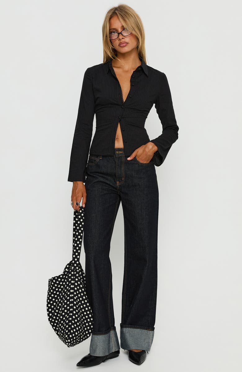 Princess Polly Emersonne Cotton Blend Button-Up Shirt, Alternate, color, 