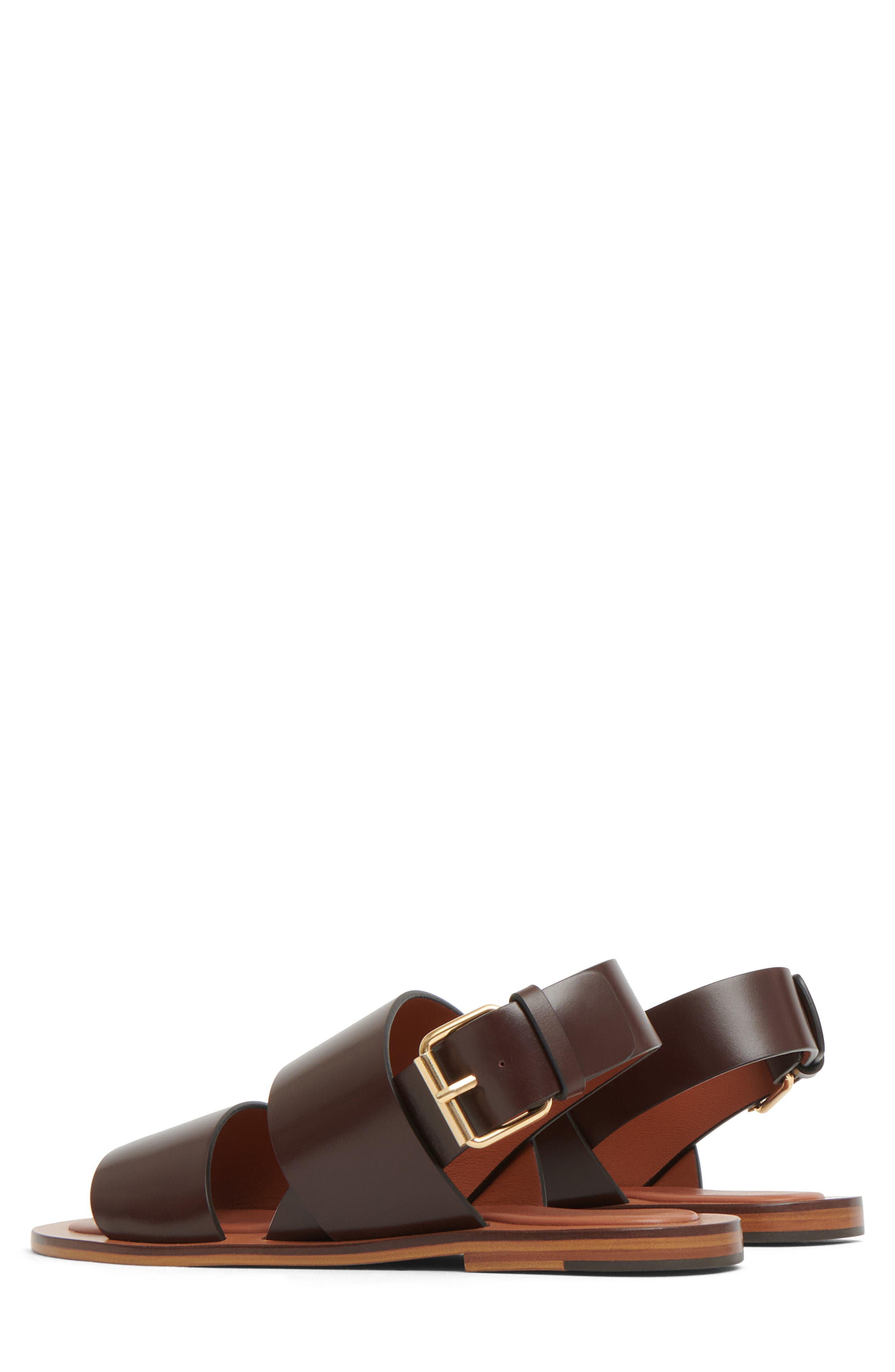 Mansur Gavriel Double Strap Slingback Sandal, Alternate, color, Chocolate