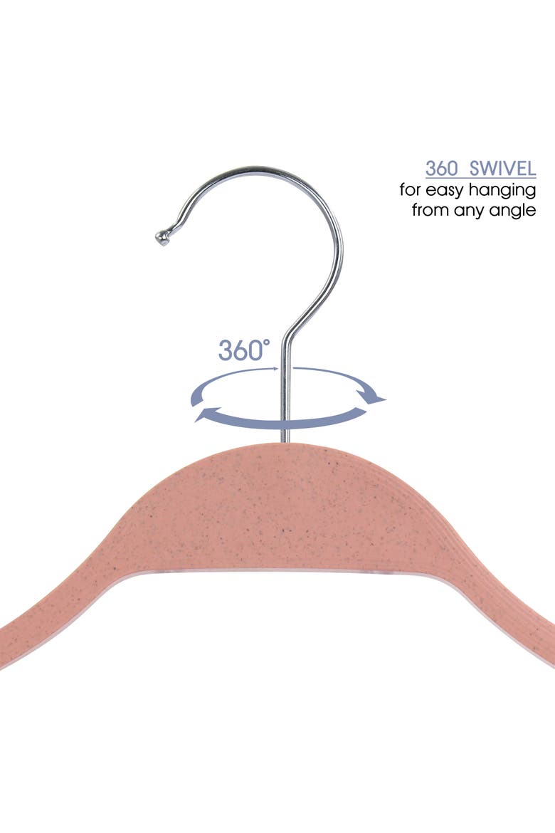 20 Piece Biodegradable Coat Hangers, Alternate, color, Pink