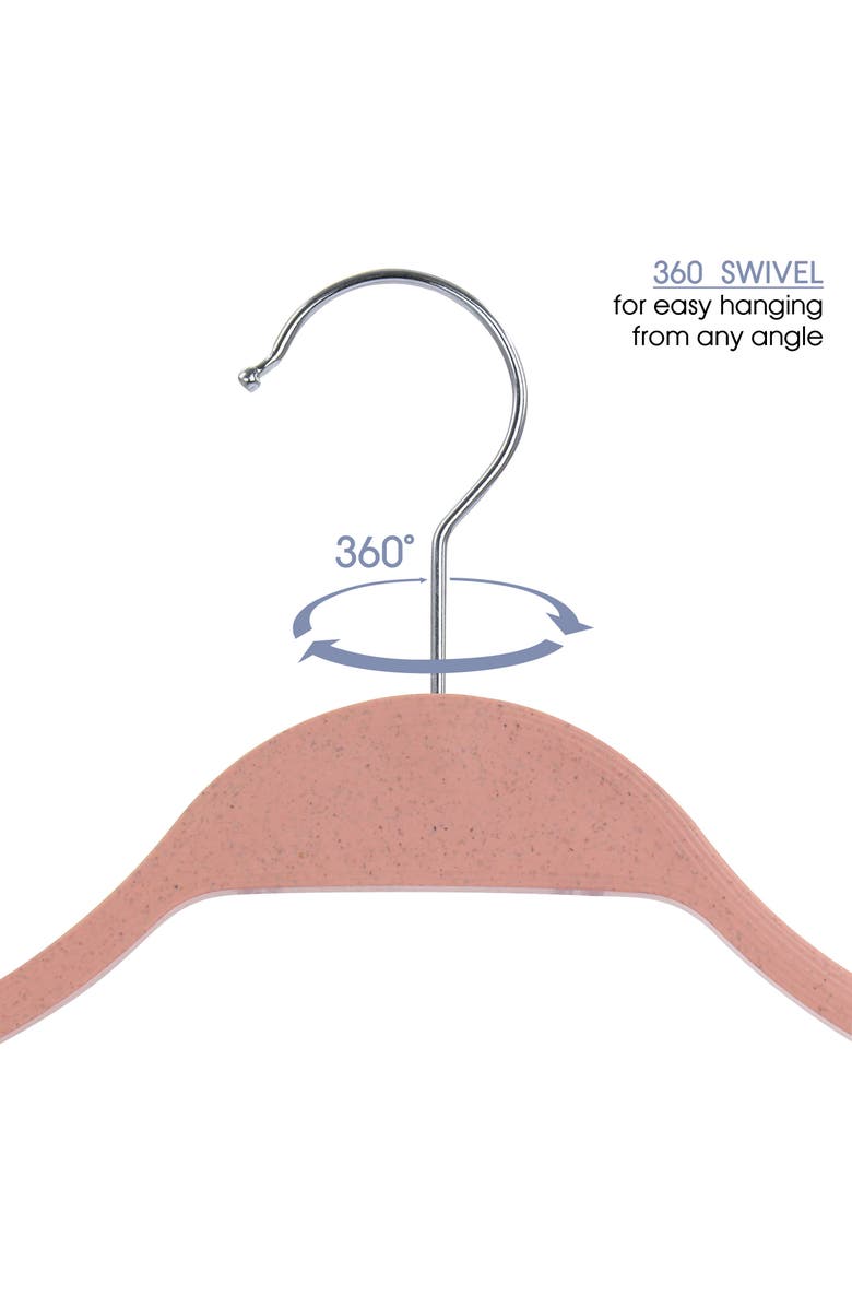 Elama Home 20 Piece Biodegradable Coat Hangers, Alternate, color, Pink