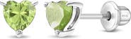In Season Jewelry Cubic Zirconia Birthstone Heart Solitaire Earrings