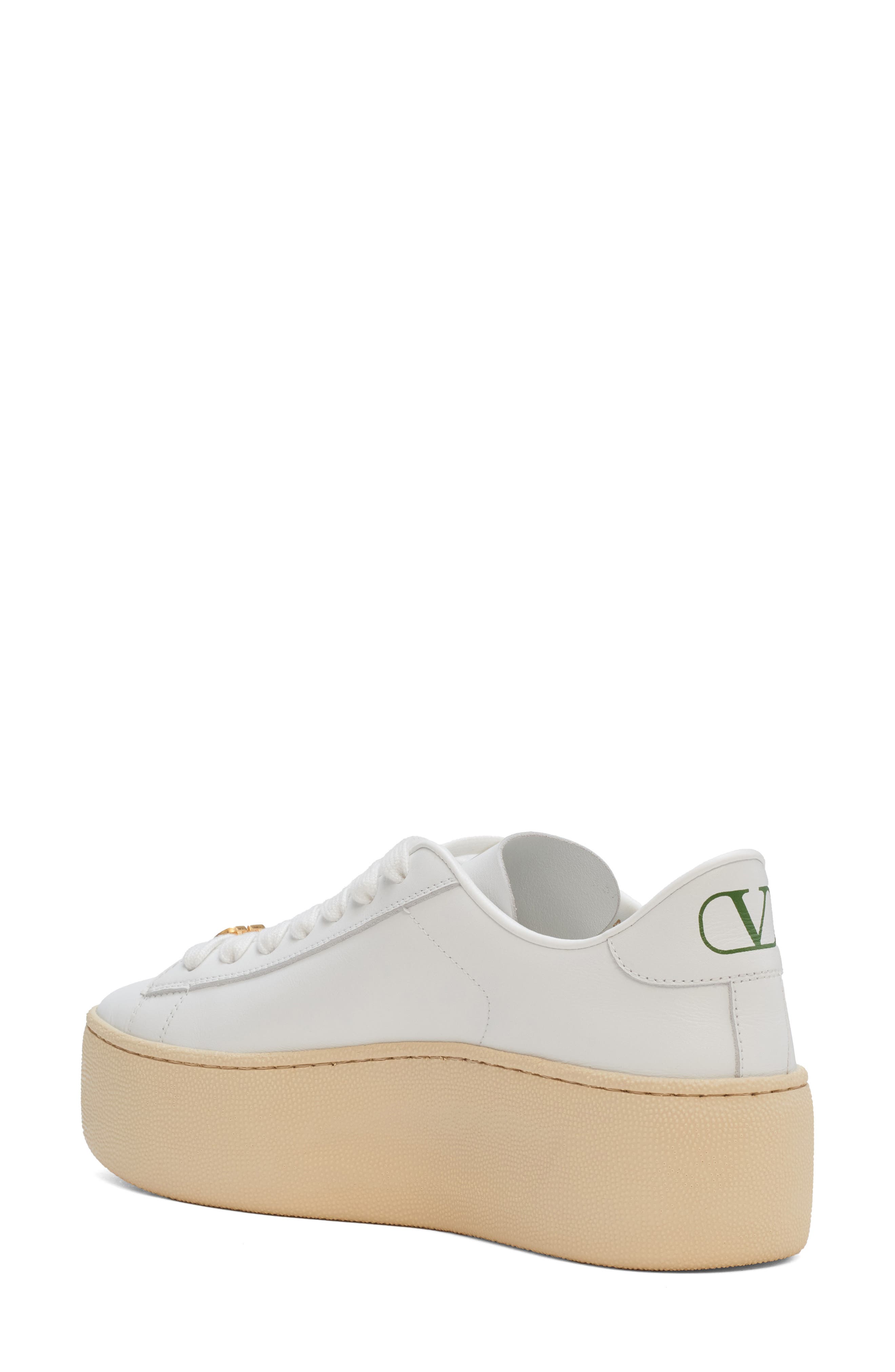 Valentino Garavani Royco Low Top Platform Sneaker, Alternate, color, White/ Green